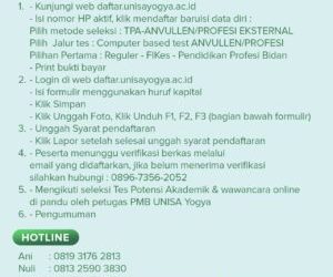 Pendaftaran Mahasiswa Baru Profesi Bidan Unisa Yogya